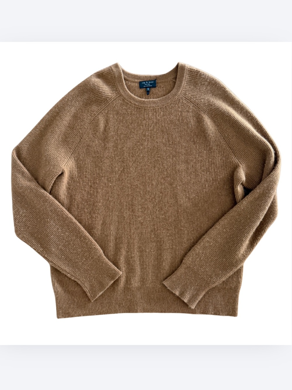 Rag & Bone 100% Cashmere Crewneck Sweater Camel Brown XL | $608 Retail